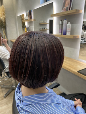 G 白髪ぼかしハイライト　ナチュラルピンク