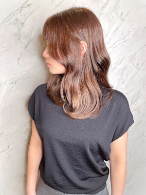 【MICHI 富田店　古作蓮】透け感　ベージュ　髪質改善