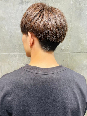 ツーブロックマッシュ ブラウンカラー 