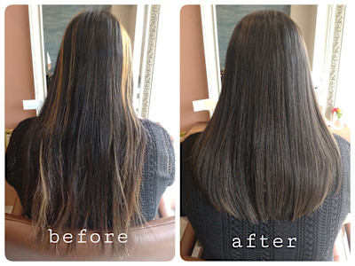 髪質改善ヘアエステストレート＋水素カラー