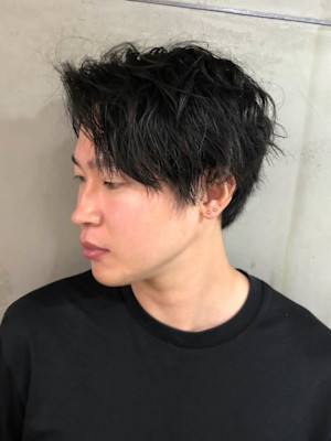 ニュアンスパーマ　無造作ヘア　ハーフアップバング【札幌】