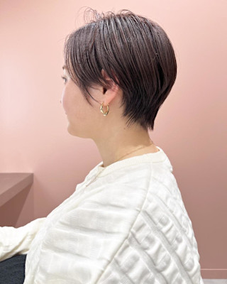 ショートヘア/ハイライト/オレンジグレイベージュ