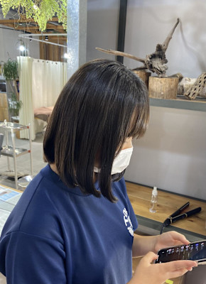 自然な内巻きボブ