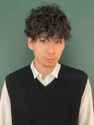 大人マッシュパーマ