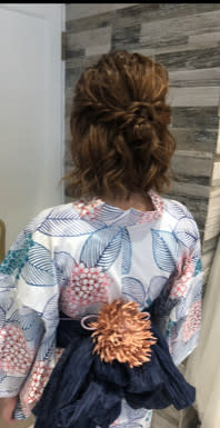 浴衣着付け+ハーフアップ