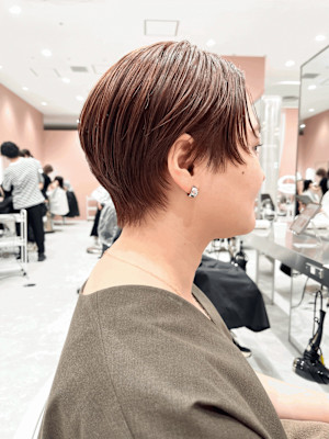 マッシュショート/ハイライト/オレンジグレージュ