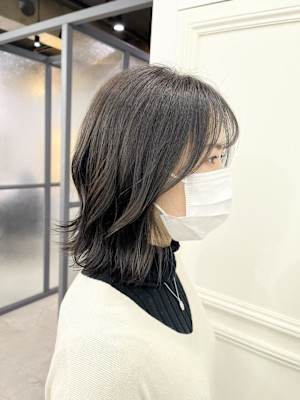 美髪/大人かわいい/こなれミディ/サンドベージュ