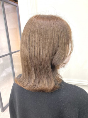 美髪/大人かわいい/こなれミディ/サンドベージュ