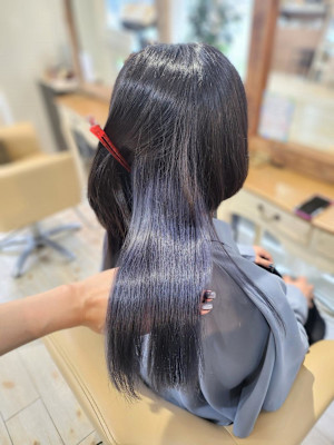 インナーカラー×ブルーグレー