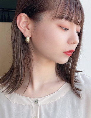 ★くびれボブ似合わせカットイメチェンナチュラルカールセミディ