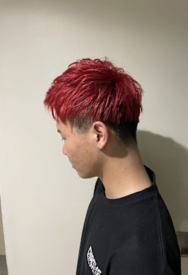 赤髪×メンズショート×刈り上げ×ツーブロック