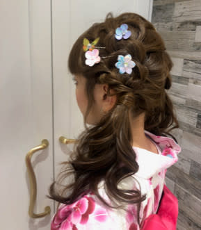 浴衣＋ツインポニーテール