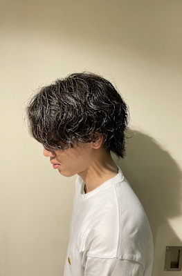 メンズウルフカット×パーマ×ツーブロック