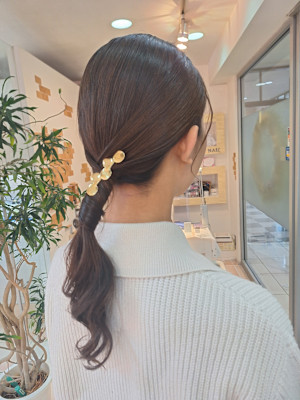 シンプルヘアアレンジ