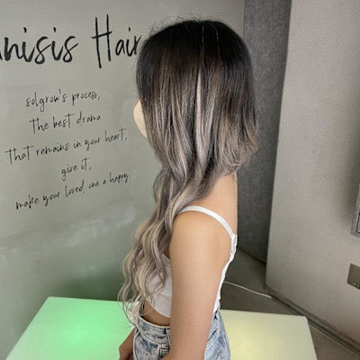 シルバー×グレーロング