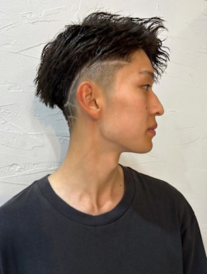 刈り上げ サイドパート バリアート ツイスパ アップバング