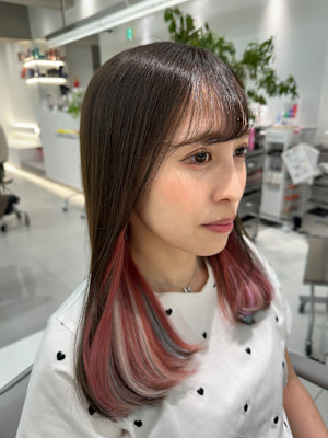 インナーカラー(ピンク)×エクステ