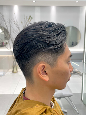 ビジネスフォーマル ツーブロックショート 七三オールバック