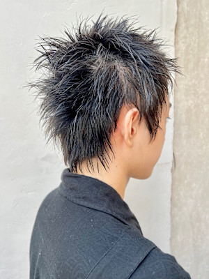 スパイキーショートザクザクメンズパンクヘア