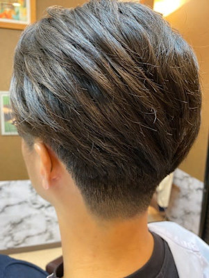 センターパート×テーパー＆シャドーフェード