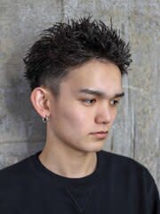 スパイキーショート　ツイストパーマ　メンズショート