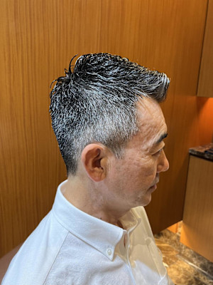 銀座　理容室　アイロンパーマ　直毛改善