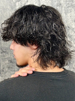  メンズウルフ癖毛風パーマ