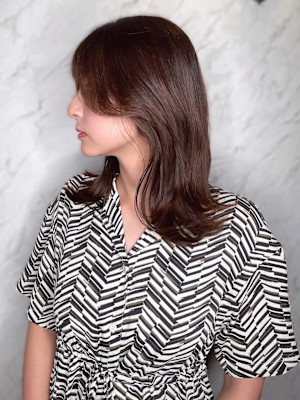 【MICHI 富田店　古作蓮】顔周りカット　ブラウンアッシュ