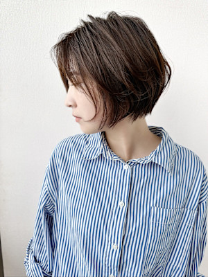 【MICHI 富田店　杉本 郁美】ショートボブ　ベージュ