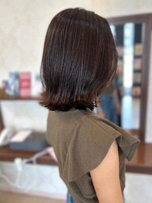 【MICHI 富田店　西村 亜矢】外ハネミディ　ブラウン