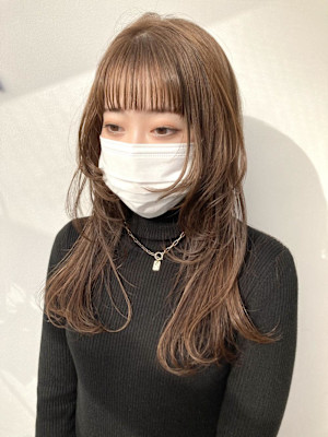 美髪/大人かわいい/こなれミディ/サンドベージュ