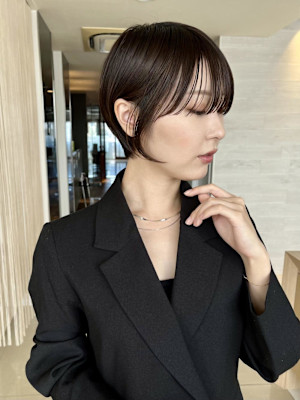 ショートボブ/丸みショート/ナチュラル/モード/西原晃