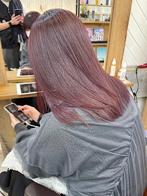 レイヤーカットセミディシアーカラー姫カットダークアッシュ横浜
