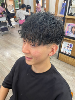 メンズカット爽やかマッシュ刈り上げマッシュ波巻きパーマ渋谷