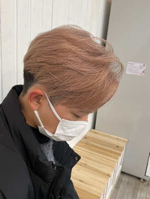 メンズカット爽やか刈り上げマッシュハイトーンベージュ渋谷