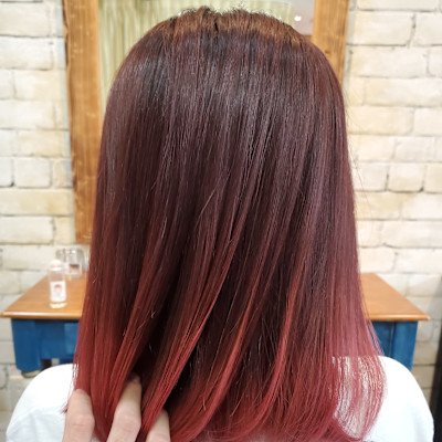 カット＋グラデーションカラーブリーチカラー