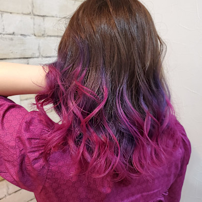 カット＋グラデーションカラーブリーチカラー