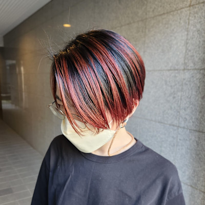 カット＋グラデーションカラーブリーチカラー