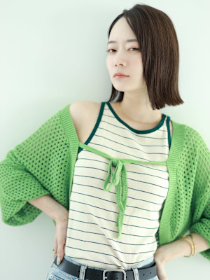 【tetote三宮shuri】ぱつっとボブ ニュアンスカラー