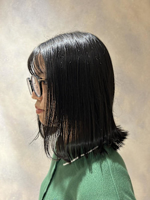 外ハネボブ/切りっぱなしボブ/ミディアムボブ