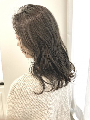 美髪/大人かわいい/こなれミディ/サンドベージュ