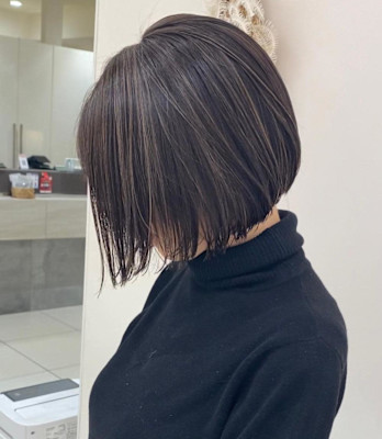 細めハイライトボブ