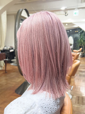 ペールピンク×ミディウルフ