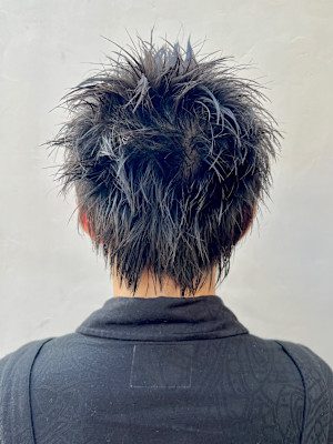 シドヴィシャス風ザクザクメンズパンクヘアスパイキーショート