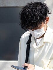 ツーブロックマッシュ×束感波巻きスパイラルパーマ