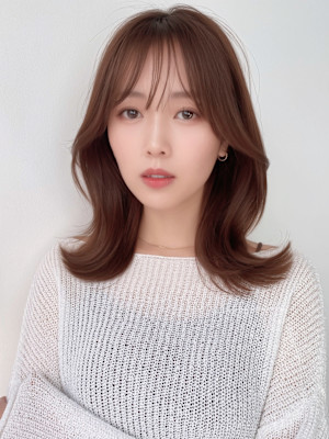 韓国ミディアムレイヤー大人かわいい20代30代40代２WAY