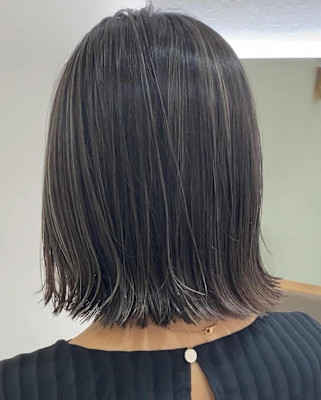 細めでお洒落！ダークグレージュハイライト