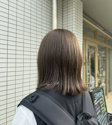 ブリーチなし艶ベージュカラー