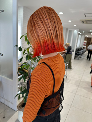 オレンジ×オレンジ　裾カラー