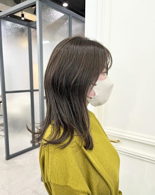 美髪/大人かわいい/こなれミディ/サンドベージュ